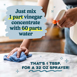 Worry Free Non-Scented Scent Concentrated All Purpose Cleaning Vinegar Liquid 1 gal, Pack of 4