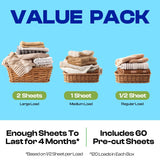 Happy Hour Fresh Scent Laundry Detergent Sheets 60 pk