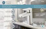 Boston Harbor FS6A0215NP Lavatory Faucet, 1.2 gpm, 1-Handle, 1, 3-Faucet Hole, Metal/Plastic, Brushed Nickel