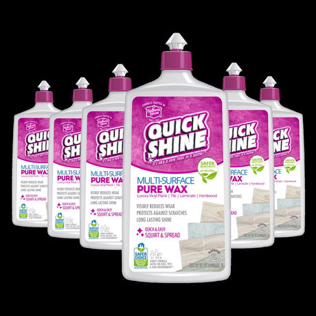 Quick Shine High Gloss Floor Wax Liquid 27 oz, Pack of 6