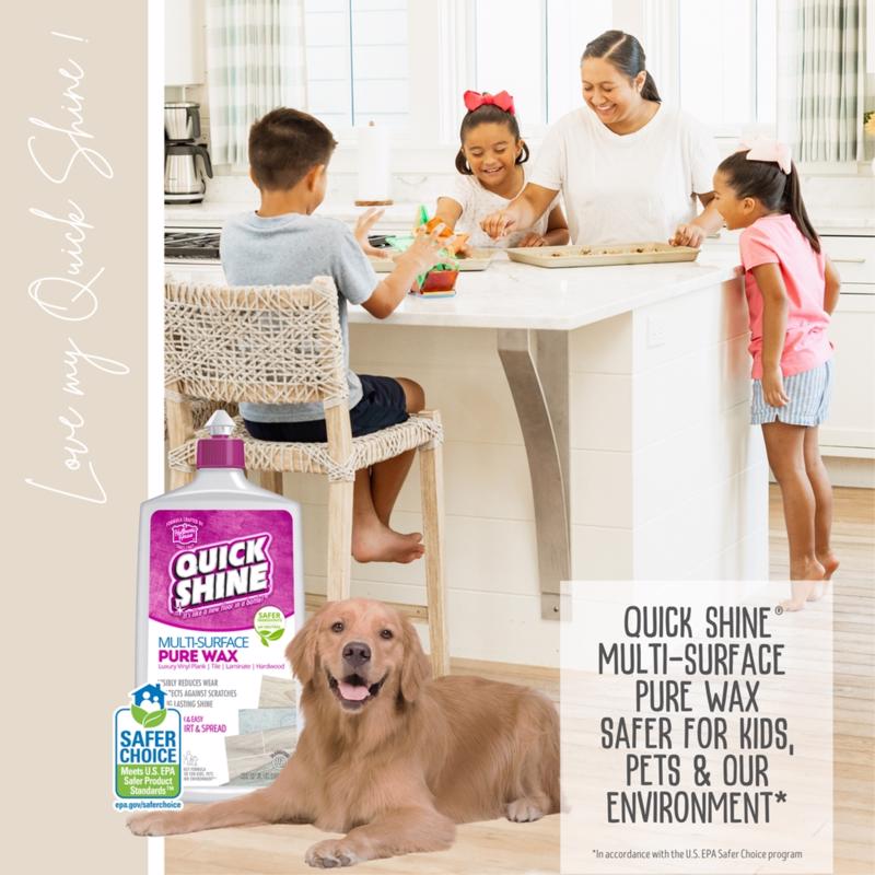 Quick Shine High Gloss Floor Wax Liquid 27 oz, Pack of 6