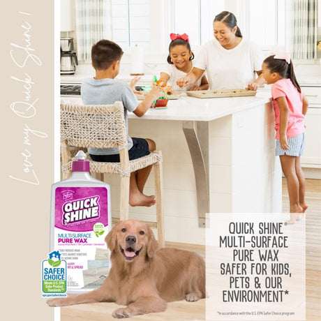 Quick Shine High Gloss Floor Wax Liquid 27 oz, Pack of 6