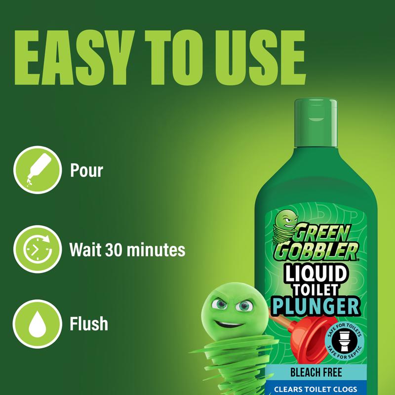 Green Gobbler Liquid Toilet Clog Remover 12 fl. oz., Pack of 6