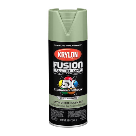 Krylon Fusion All-In-One Satin Dried Rosemary All-In-One Spray Paint 12 oz, Pack of 6