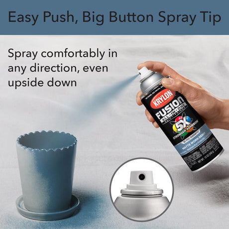 Krylon Fusion All-In-One Matte Worn Denim All-In-One Spray Paint 12 oz, Pack of 6