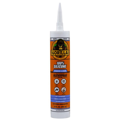 Gorilla White Silicone Window and Door Sealant 10 oz, Pack of 12