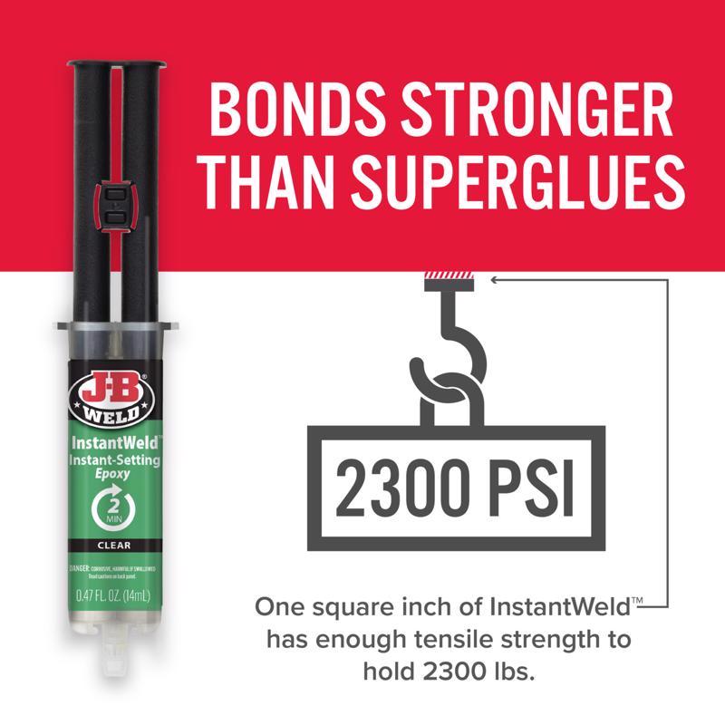 J-B Weld InstantWeld High Strength Clear Epoxy Syringe 0.47 oz