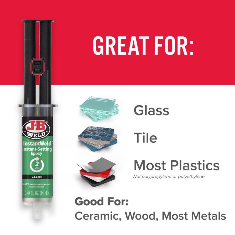 J-B Weld InstantWeld High Strength Clear Epoxy Syringe 0.47 oz