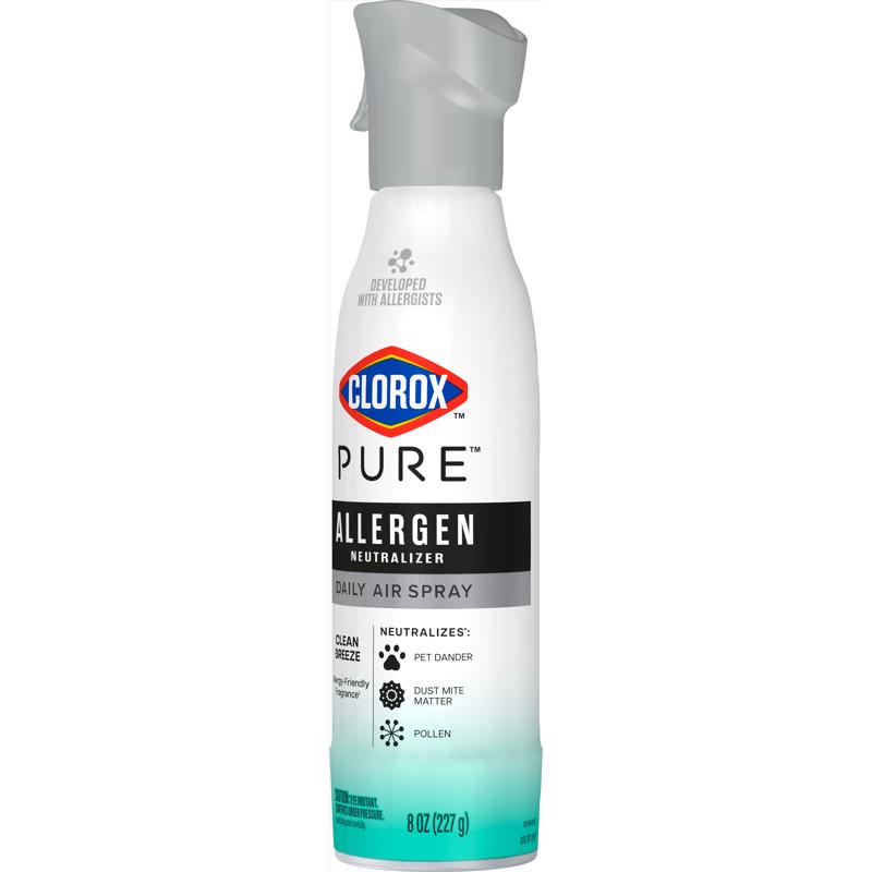 Clorox Pure Clean Breeze Scent Air Freshener Spray 8 oz Aerosol 1 pk, Pack of 6