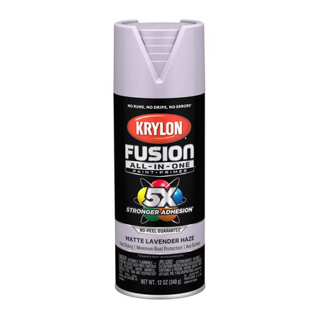 Krylon Fusion All-in-One Matte Lavender Haze Paint +Primer 12 oz, Pack of 6