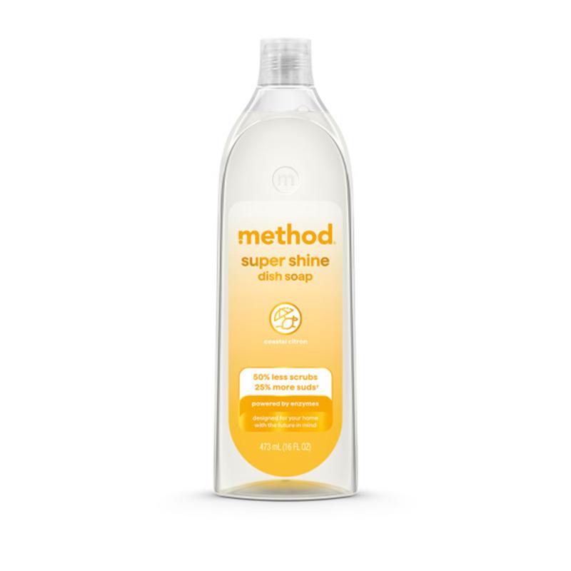 Method Super Shine Coastal Citron Scent Liquid Dish Soap 16 oz 1 pk, Pack of 4