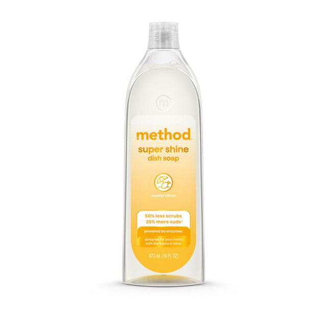 Method Super Shine Coastal Citron Scent Liquid Dish Soap 16 oz 1 pk, Pack of 4