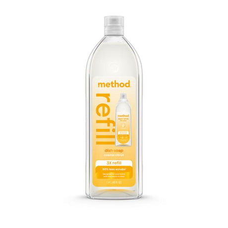 Method Super Shine Coastal Citron Scent Liquid Dish Soap Refill 48 oz 1 pk, Pack of 3
