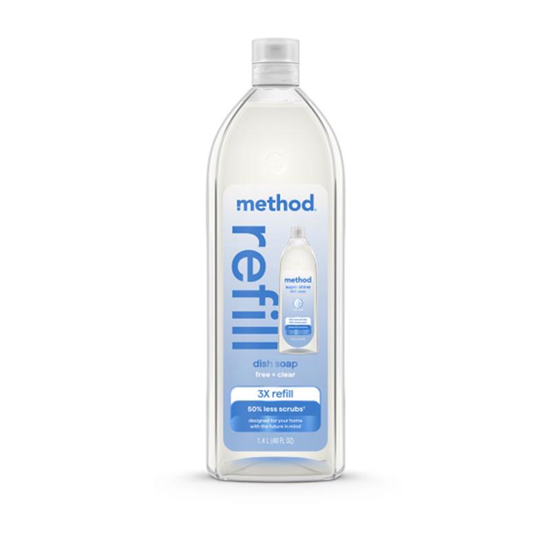 Method Super Shine Free & Clear Scent Liquid Dish Soap Refill 48 oz 1 pk, Pack of 3