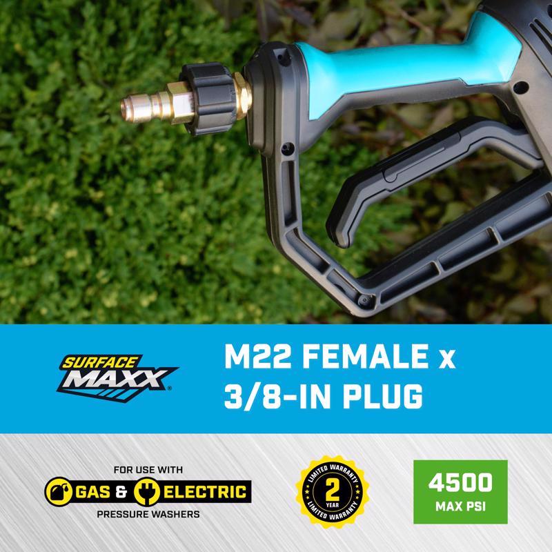 SurfaceMaxx M22 Female x 3/8-in Plug Quick Connect Plug 4500 psi