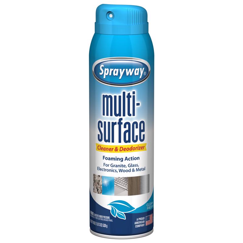 Sprayway Fresh Scent Multi-Surface Cleaner Aerosol 19 oz, Pack of 6