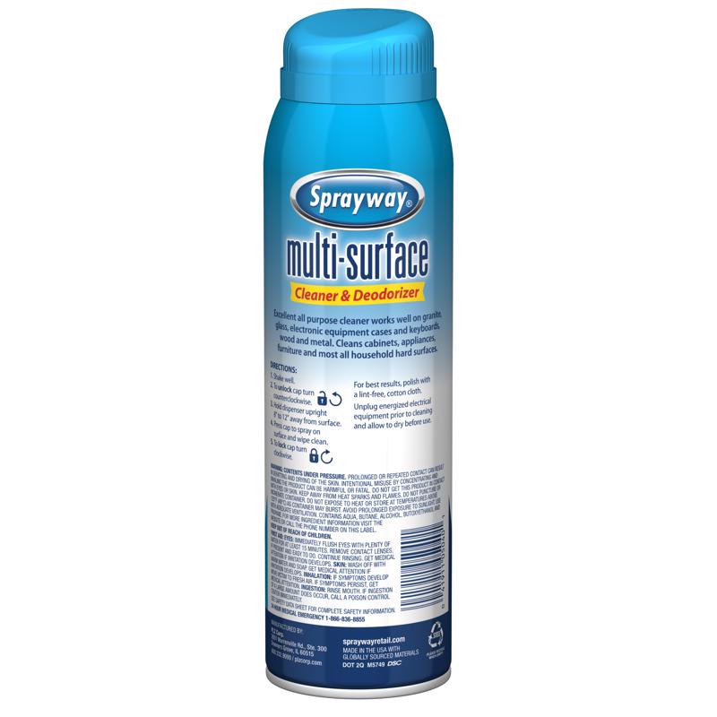 Sprayway Fresh Scent Multi-Surface Cleaner Aerosol 19 oz, Pack of 6