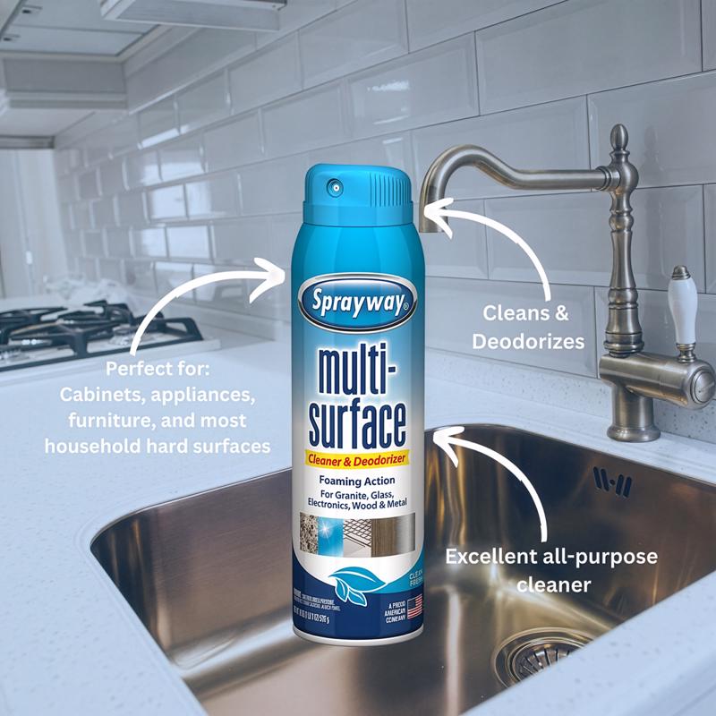 Sprayway Fresh Scent Multi-Surface Cleaner Aerosol 19 oz, Pack of 6