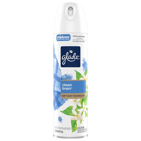 Glade Clean Linen Scent Air Freshener 7.3 oz Aerosol, Pack of 6