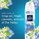 Glade Clean Linen Scent Air Freshener 7.3 oz Aerosol, Pack of 6