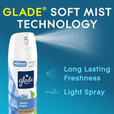 Glade Clean Linen Scent Air Freshener 7.3 oz Aerosol, Pack of 6