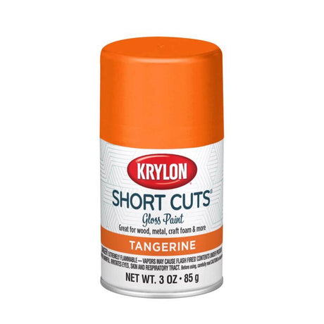 Krylon Short Cuts Gloss Tangerine Spray Paint 3 oz, Pack of 6