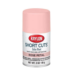 Krylon Short Cuts Satin Rose Petal Craft Spray Paint 3 oz, Pack of 6