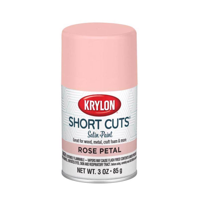 Krylon Short Cuts Satin Rose Petal Craft Spray Paint 3 oz, Pack of 6