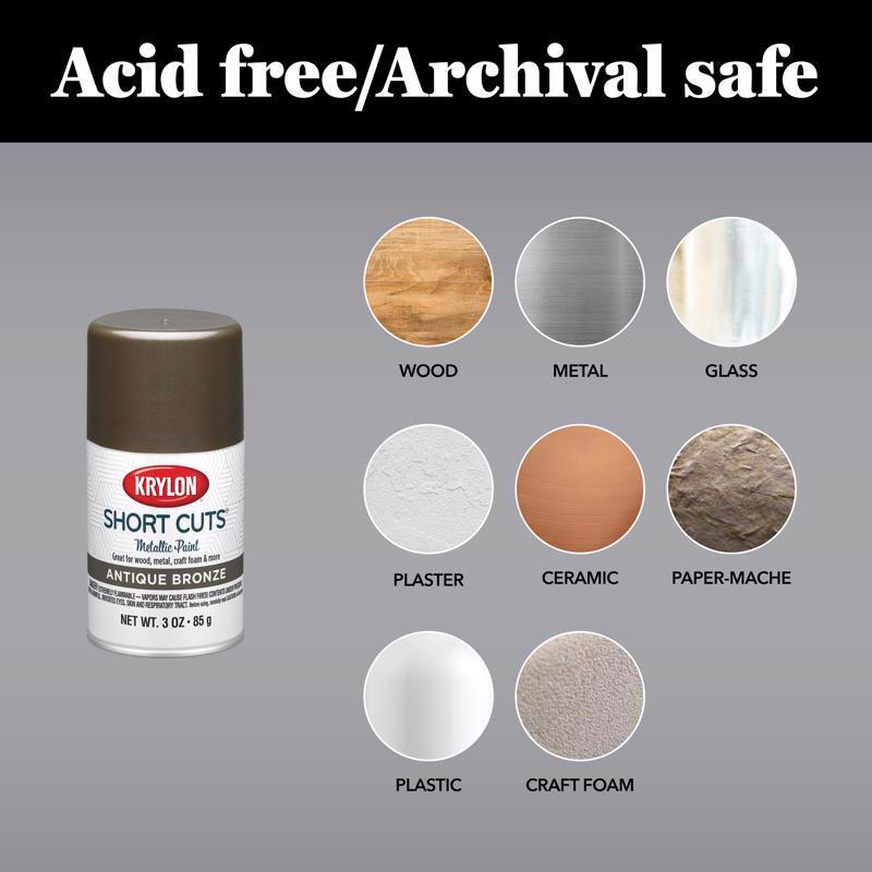 Krylon Short Cuts Satin Rose Petal Craft Spray Paint 3 oz, Pack of 6