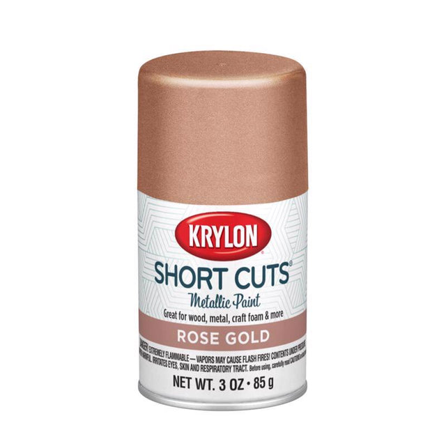 Krylon Short Cuts High-Gloss Rose Gold Craft Spray Paint 3 oz, Pack of 6
