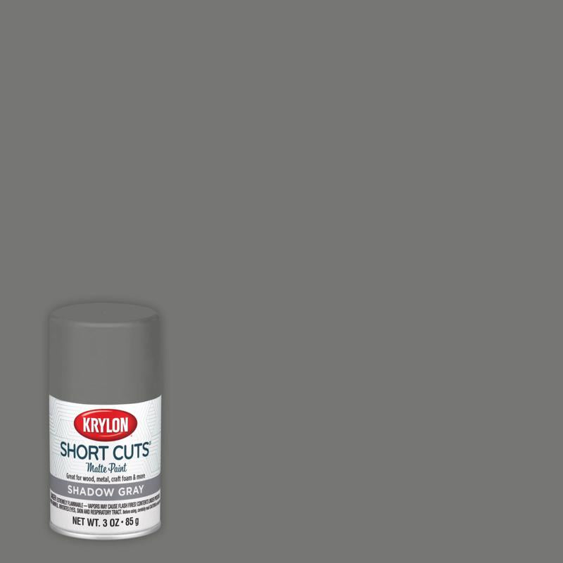 Krylon Short Cuts Matte Shadow Gray Craft Spray Paint 3 oz, Pack of 6