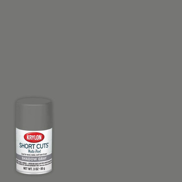 Krylon Short Cuts Matte Shadow Gray Craft Spray Paint 3 oz, Pack of 6