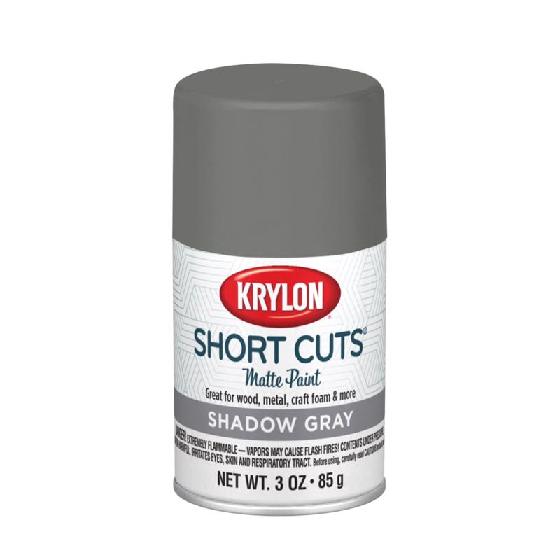 Krylon Short Cuts Matte Shadow Gray Craft Spray Paint 3 oz, Pack of 6