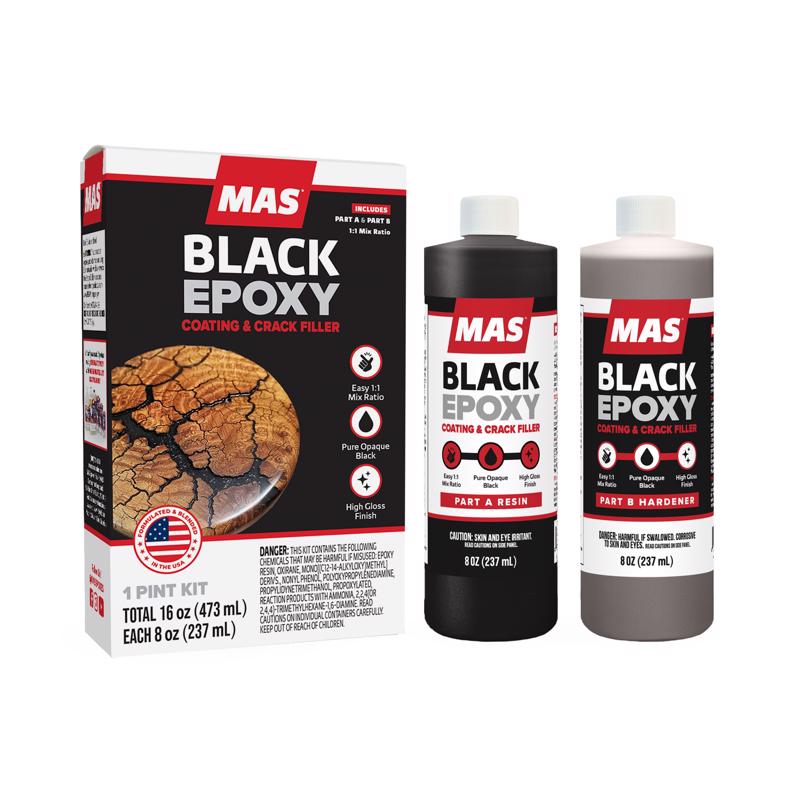 MAS Black Epoxy 16 oz, Pack of 2