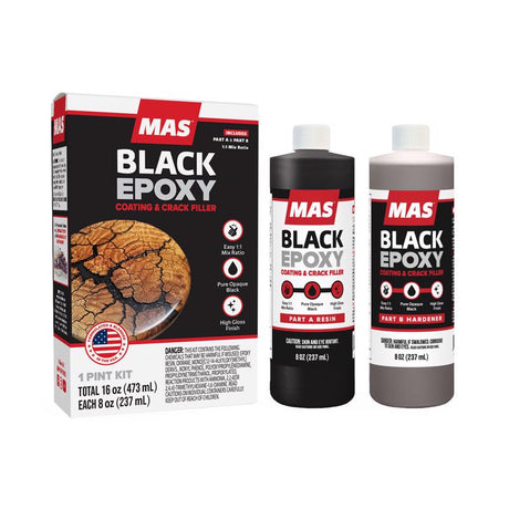 MAS Black Epoxy 16 oz, Pack of 2