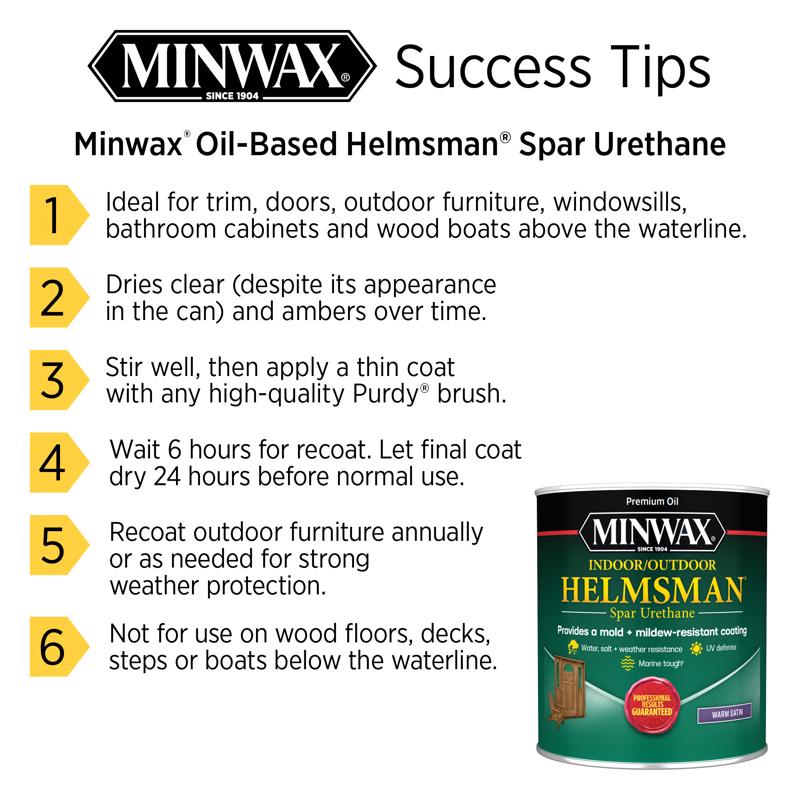 Minwax Helmsman Warm Gloss Clear Spar Urethane 1 gal, Pack of 2
