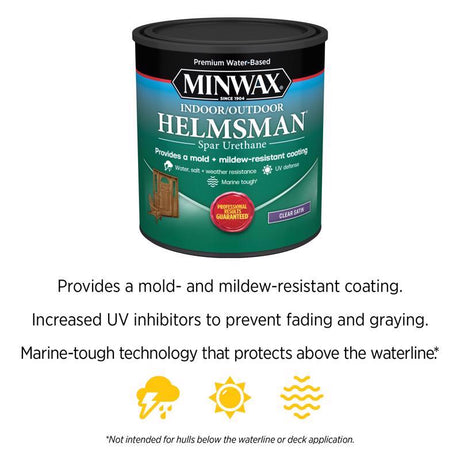 Minwax Helmsman Gloss Clear Water-Based Spar Urethane 1 qt