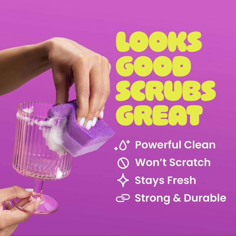 Scotch-Brite Medium Duty Scrubber Sponge For All Purpose 1 pk, Pack of 6