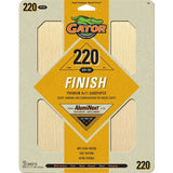 Gator AlumiNext 7266 Sanding Sheet, 11 in L, 9 in W, 220 Grit, Extra Fine, Aluminum Oxide Abrasive