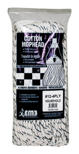 Elite Mops and Brooms #12 Cut End Cotton Mop Refill 1 pk, Pack of 6