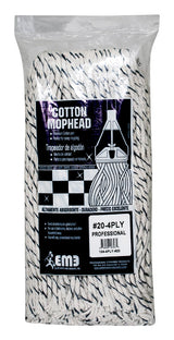 Elite Mops and Brooms #20 Cut End Cotton Mop Refill 1 pk, Pack of 6