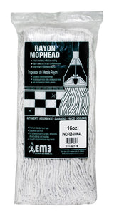 Elite Mops and Brooms 16 oz Cut End Rayon Mop Refill 1 pk, Pack of 6