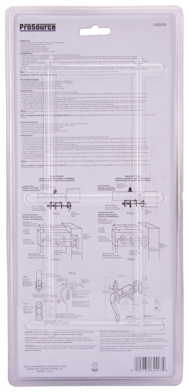 ProSource 33156PKS-PS Thumb Latch, 5/8 in Bolt Head, 7-3/4 in L Bolt, Steel, Powder-Coated