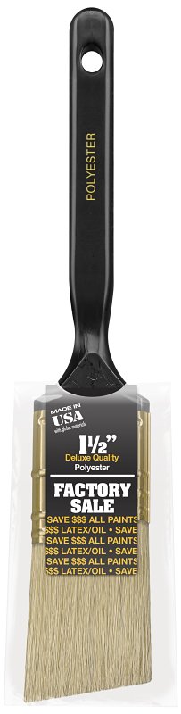 Wooster P3970-1-1/2 Paint Brush, 1-1/2 in W, 2-7/16 in L Bristle, Polyester Bristle, Angular Handle