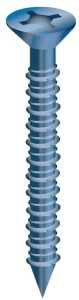 Cobra Anchors 633W Screw, 1/4 in Thread, 2-3/4 in L, Flat Head, Phillips, Robertson Drive, Steel, 10/PK