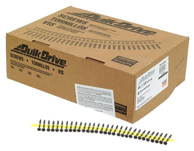 Simpson Strong-Tie DWC DWC158PS Screw, #6 Thread, 1-5/8 in L, Bugle Head, #2 Drive, Steel, Gray Phosphate