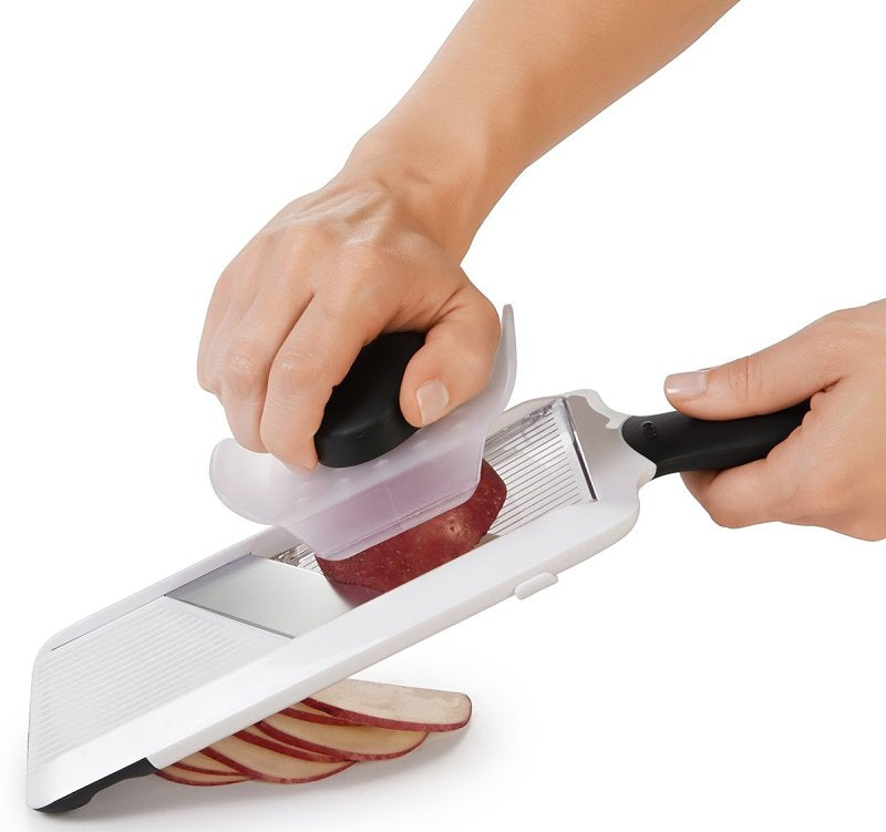 Good Grips 1119100V4 Series Mandoline Slicer, 3-3/4 in L, Stainless Steel Blade, Dishwasher Safe: Yes