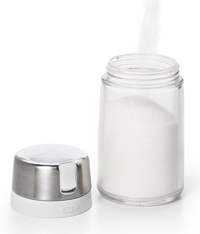 Oxo 1272380 Sugar Dispenser, 9 oz Capacity, Plastic/Stainless Steel, Clear