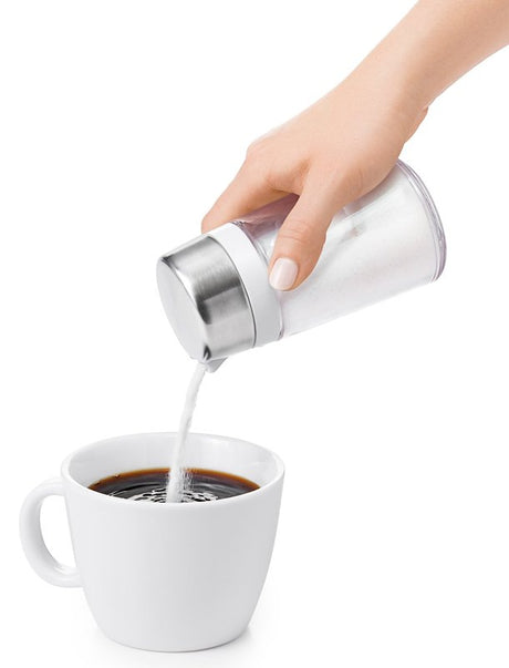 Oxo 1272380 Sugar Dispenser, 9 oz Capacity, Plastic/Stainless Steel, Clear