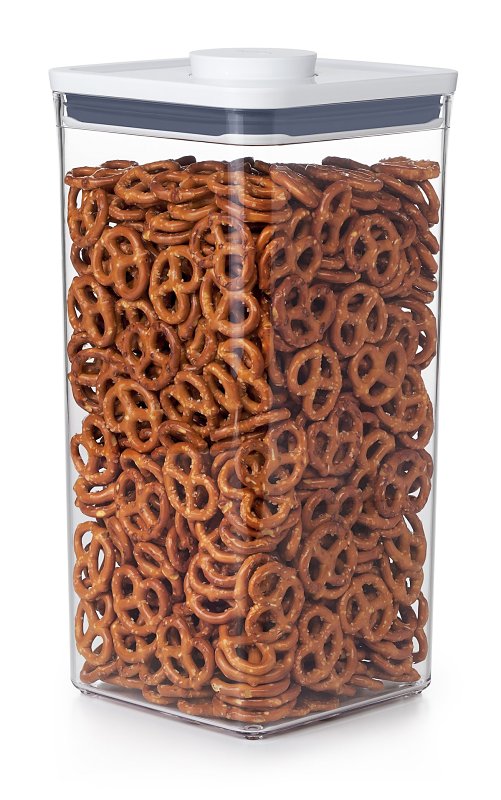 Good Grips POP 11233400 Food Container, 6 qt Capacity, Plastic, Clear, 6-1/2 in L, 6-1/2 in W, 12.6 in H